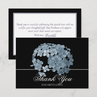 Elegant Modern Light Blue Floral Cluster Thank You Bedankkaart