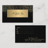 Elegant modern Lijst, Gold Confetti Black Kortingskaartje (Voorkant / Achterkant)