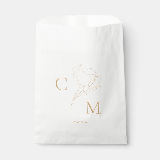 Elegant, modern lineair, monogram, bedankzakje (Voorkant)