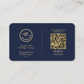 Elegant Modern Logo Dark Navy Professional Visitekaartje (Achterkant)
