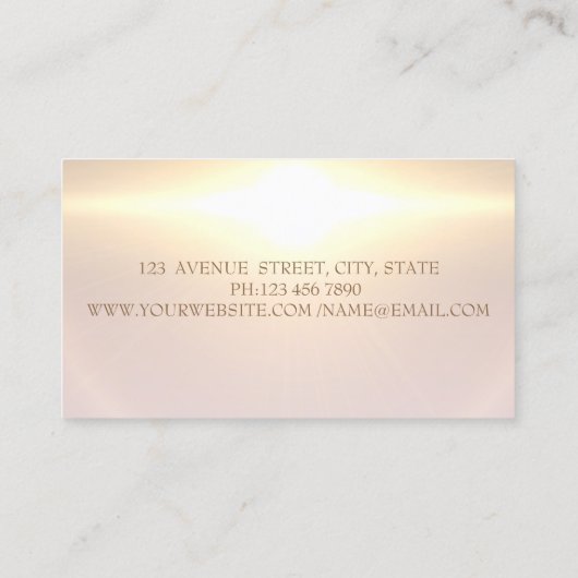 Elegant Modern Lotus Moon Goud Lijst Visitekaartje (Achterkant)