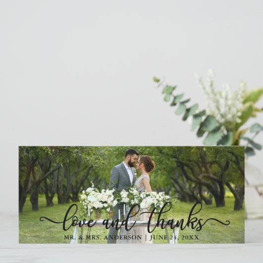 Elegant Modern Love and Bedankt | Weddenschap Hart Kaart (Staand voorkant)