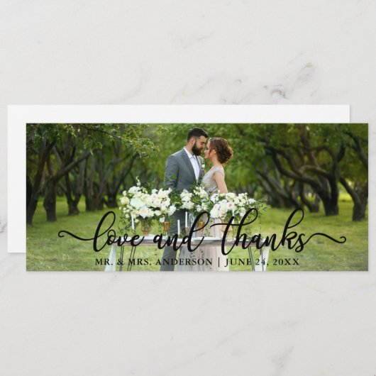 Elegant Modern Love and Bedankt | Weddenschap Hart Kaart (Voorkant / Achterkant)