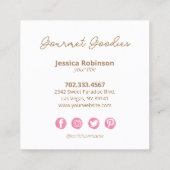 Elegant Modern Macaron Bakery Square Visitekaartje (Achterkant)