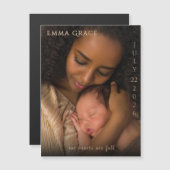 Elegant Modern Magnetic Birth Announcement  (Voorkant / Achterkant)