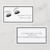 Elegant Modern Makeup, Silver Glitter Faux Lashes Visitekaartje (Voorkant / Achterkant)