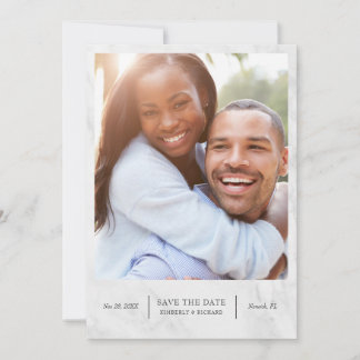 Elegant Modern Marble Trendy Save the Date Kaart
