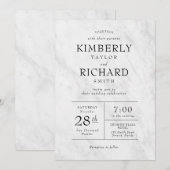 Elegant Modern Marble Trendy Wedding Invitation Kaart (Voorkant / Achterkant)