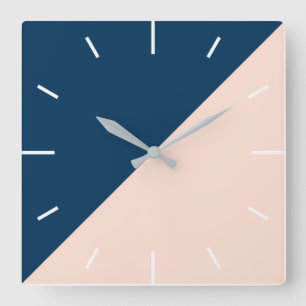 elegant modern marineblauw de kleurenblok van de vierkante klok
