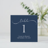 Elegant modern marinevlek Blue Wedding Table Numbe Programma (Staand voorkant)