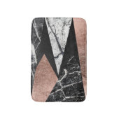 Elegant modern marmer, Roos Gold en zwarte driehoe Badmat (Voorkant Verticaal)