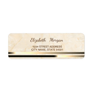 Elegant modern marmeren adreslabel met streep etiket