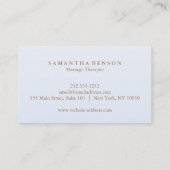 Elegant Modern Massage Therapist Visitekaartje (Achterkant)