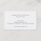 Elegant Modern Massage Therapist Visitekaartje (Achterkant)