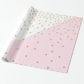 Elegant modern meisje met goudglitter confetti cadeaupapier (Uitgerold)