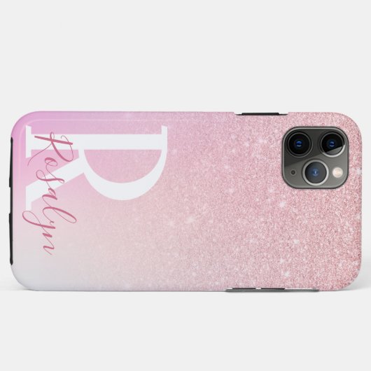 Elegant modern meisje ombre roze roze roos goud gl Case-Mate iPhone case (Achterkant (horizontaal))