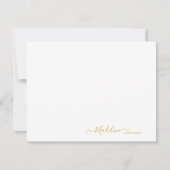 Elegant modern Meisjesscript metalen goud Notitiekaartje (Voorkant)