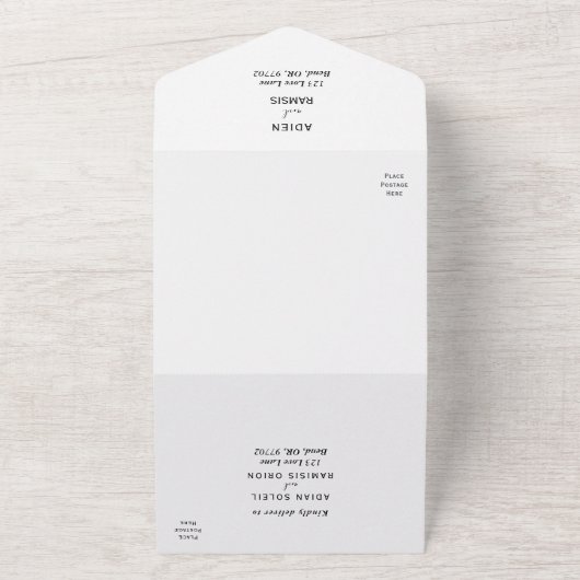 Elegant modern Menu Choice Wedding All In One Uitnodiging (Buitenkant)