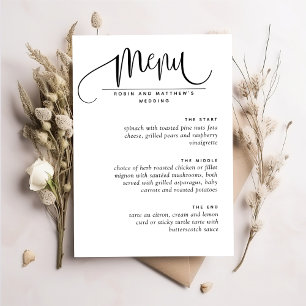 Elegant modern menu, Script Kraft Menu