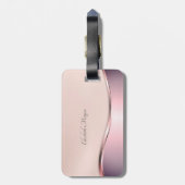 Elegant modern Metallic Heart Bagagelabel (Achterkant verticaal)