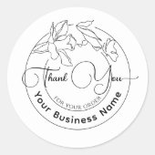 Elegant Modern Minimaal Bedankt voor uw bestelling Ronde Sticker (Voorkant)