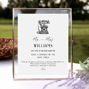 Elegant Modern Minimaal Bruiloft Audio Gastenboek Reclamebord Met Voetstuk