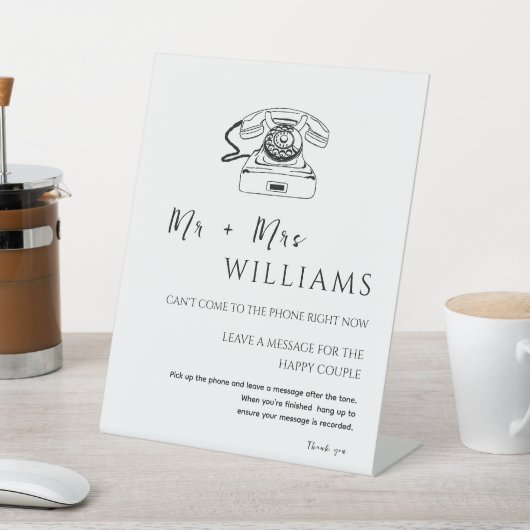 Elegant Modern Minimaal Bruiloft Audio Gastenboek Reclamebord Met Voetstuk (Insitu)