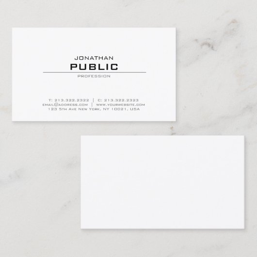 Elegant modern, minimaal design, trendy grafische visitekaartje (Voorkant / Achterkant)