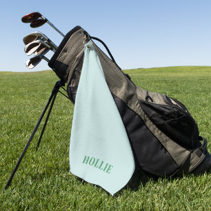 Elegant Modern Minimaal Eenvoudig Groen Monogram Golfhanddoek