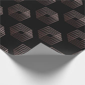 elegant modern minimaal faux roos goud geometrisch cadeaupapier (Hoek)