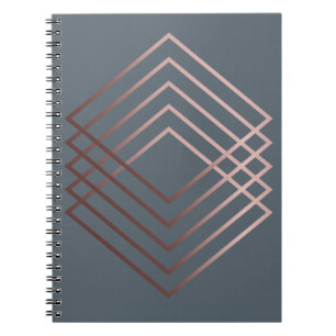 elegant modern minimaal faux roos goud geometrisch notitieboek