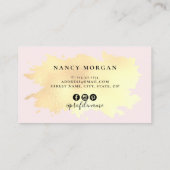 Elegant modern minimaal goud roze visitekaartje (Achterkant)