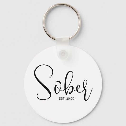 Elegant modern minimaal nuchter sinds datum sleutelhanger (Voorkant)