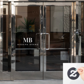 Elegant modern minimaal professioneel monogram raamsticker