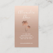 Elegant modern minimaal roos goud en koperpalmen visitekaartje (Achterkant)