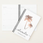 Elegant modern minimaal roos goud en witte palmen planner (Display)