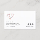 Elegant modern minimaal roos gouden sieraden visitekaartje (Achterkant)