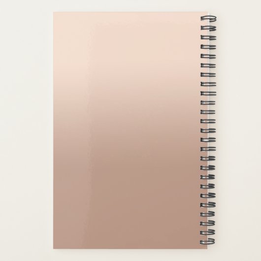 Elegant modern minimaal roos goudpalmen planner (Achterkant)