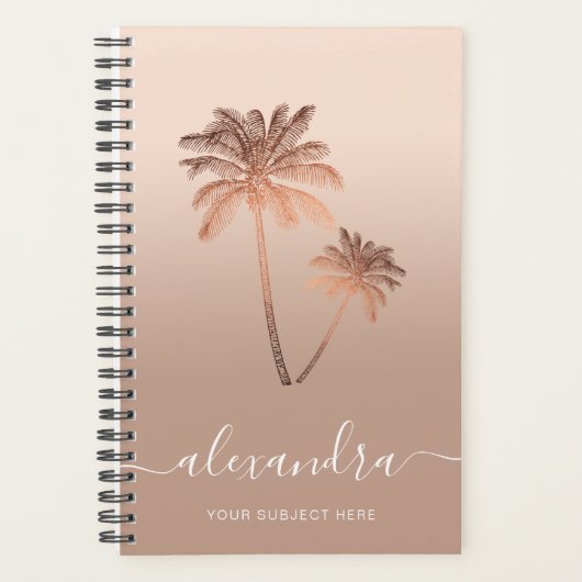 Elegant modern minimaal roos goudpalmen planner (Voorkant)
