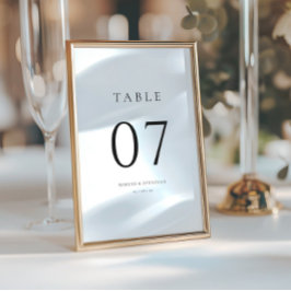 Elegant Modern Minimaal Trouwtafel Nummer Kaart