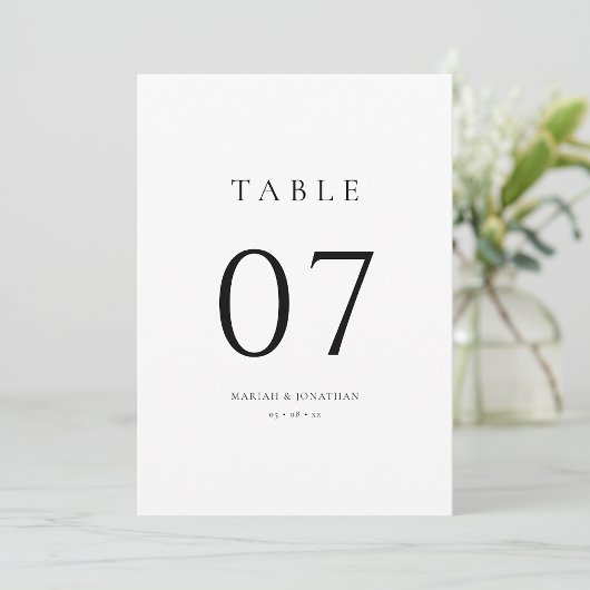 Elegant Modern Minimaal Trouwtafel Nummer Kaart