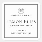 Elegant modern minimaal vierkant etiket (Voorkant)