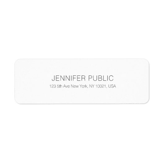 Elegant modern, minimaal, wit vlak etiket (Voorkant)