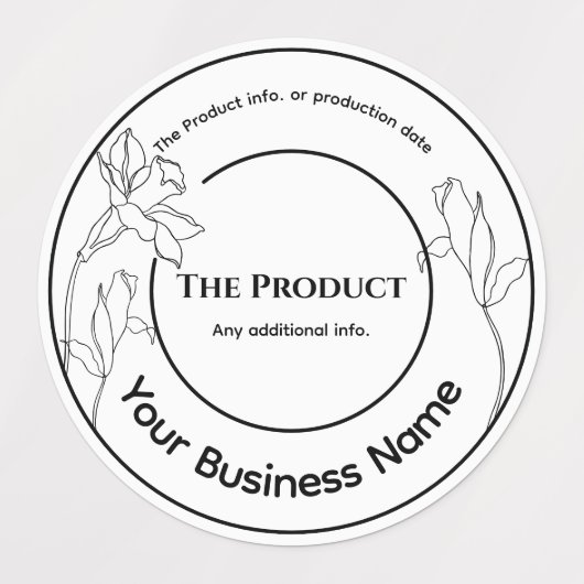 Elegant modern minimaal zwart-wit product labels (Design 1)