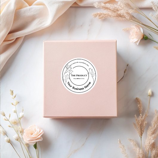 Elegant modern minimaal zwart-wit product labels