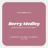 Elegant Modern Minimal Blush Pink Candle  Vierkante Sticker (Voorkant)