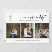 Elegant Modern Minimal Save the Date Foto QR-code Kaart (Voorkant)