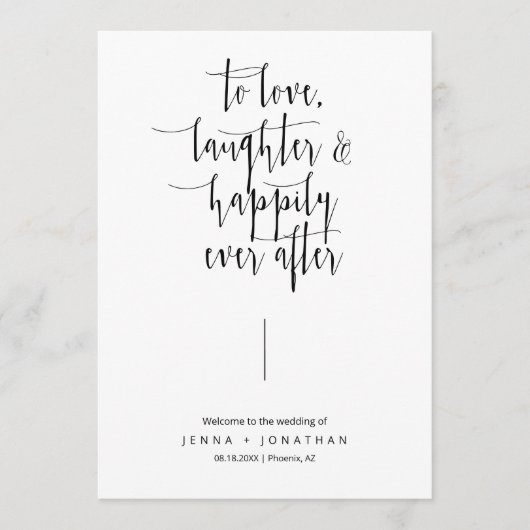 Elegant modern Minimale Calligrafiescript Wedding Programma (Voorkant)