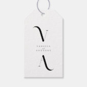 Elegant Modern Minimalist Black and White Wedding Cadeaulabel (Voorkant)