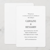 Elegant Modern Minimalist Black White Wedding Kaart (Voorkant / Achterkant)
